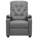 Elektryczny fotel masujący, szary, sztuczna skóra