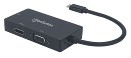 MANHATTAN ADAPTER MULTIPORT USB-C 3.1 NA HDMI/DVI/VGA M/F