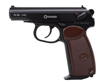 Wiatrówka pistolet RANGER PM BB KWC kal. 4,5 BBs Blow Back 15 strz. FULL METAL CO2 (AAKCMB440AZB)