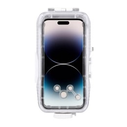 Plastikowe wodoodporne etui Puluz na iPhone 15 Plus/15 Pro Max/14 Plus/14 Pro Max/13 Pro Max/12 Pro Max/11 Pro Max (biały)