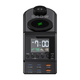 Budzik z ładowarką Blitzwolf BW-FW10 2xUSB-A, 4xUSB-C, 240W