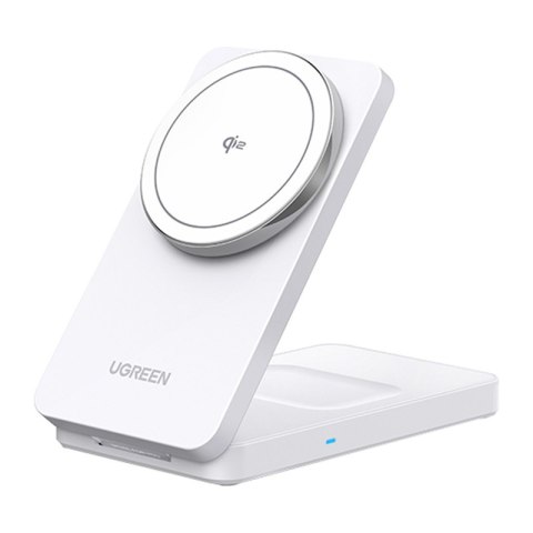 Magnetyczna ładowarka bezprzewodowa 2w1 UGREEN W706, MagSafe W706, 15W (biała)