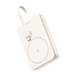 Powerbank magnetyczny 10000mAh Ugreen PB760, wbudowany kabel, 20W (beżowy)