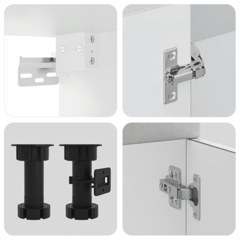 Zestaw szafek kuchennych, Lucca, 11-częściowy, szarość betonu