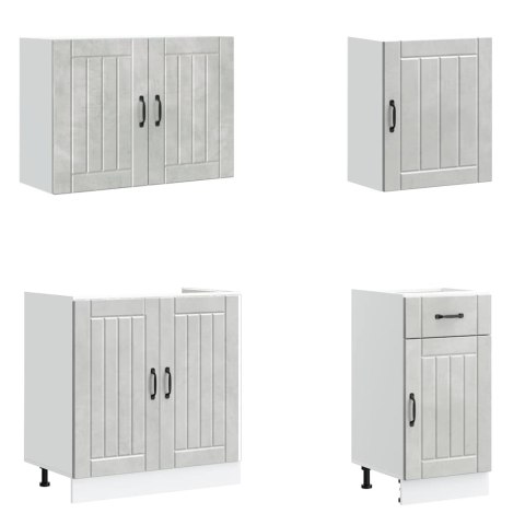 Zestaw szafek kuchennych, Lucca, 7-częściowy, szarość betonu