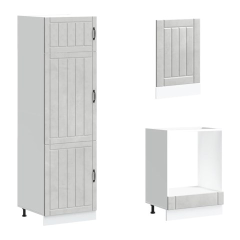 Zestaw szafek kuchennych, Lucca, 7-częściowy, szarość betonu