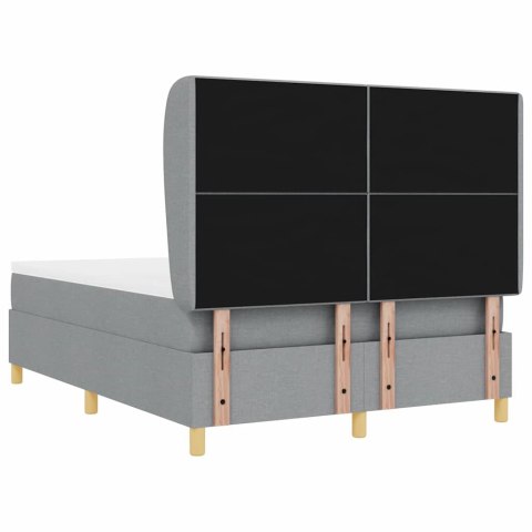 Łóżko sprężynowe z ciemnoszarym materacem 90x190 cm Jasnoszary