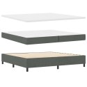 Łóżko sprężynowe z materacem ciemno szary 200 x 200 cm tkanina