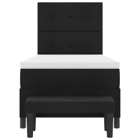 Łóżko sprężynowe z materacem Czarny 80 x 200 cm tkanina