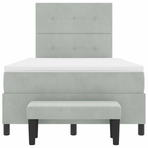 Łóżko sprężynowe z materacem Jasnoszary 120 x 200 cm Aksamit