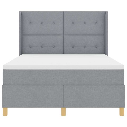 Łóżko sprężynowe z materacem Jasnoszary 140 x 190 cm tkanina