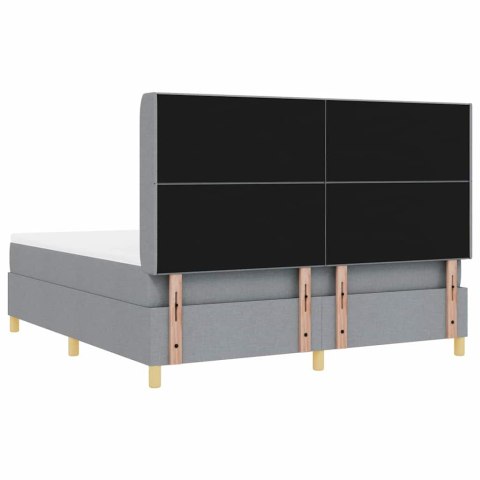 Łóżko sprężynowe z materacem Jasnoszary 140 x 200 cm tkanina