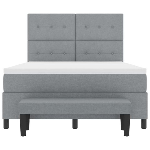 Łóżko sprężynowe z materacem Jasnoszary 140 x 200 cm tkanina