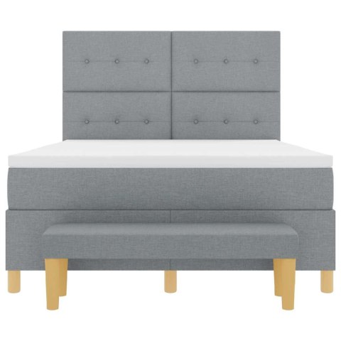 Łóżko sprężynowe z materacem Jasnoszary 140 x 200 cm tkanina