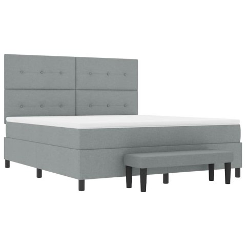 Łóżko sprężynowe z materacem Jasnoszary 180 x 200 cm tkanina