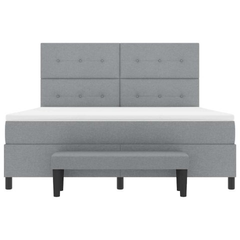 Łóżko sprężynowe z materacem Jasnoszary 180 x 200 cm tkanina