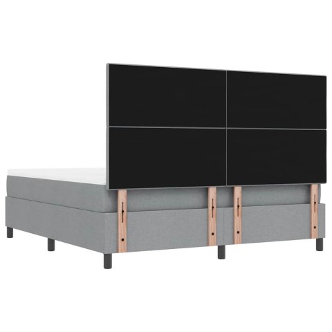 Łóżko sprężynowe z materacem Jasnoszary 180 x 200 cm tkanina