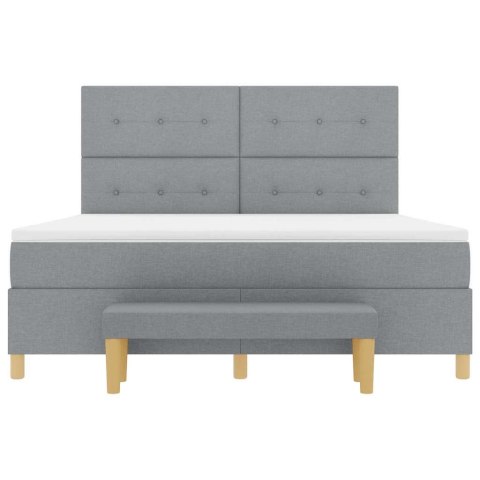 Łóżko sprężynowe z materacem Jasnoszary 180 x 200 cm tkanina