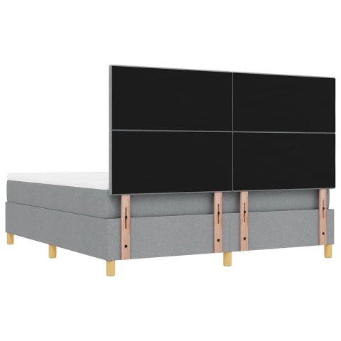 Łóżko sprężynowe z materacem Jasnoszary 180 x 200 cm tkanina