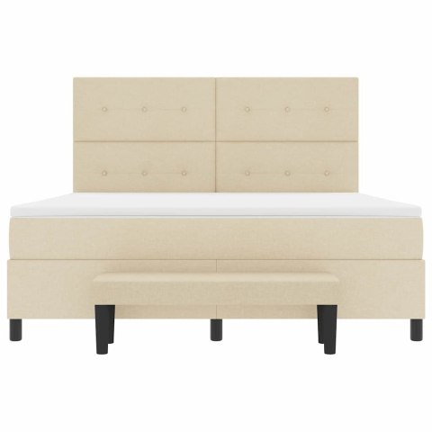 Łóżko sprężynowe z materacem Kremowy 180 x 200 cm tkanina