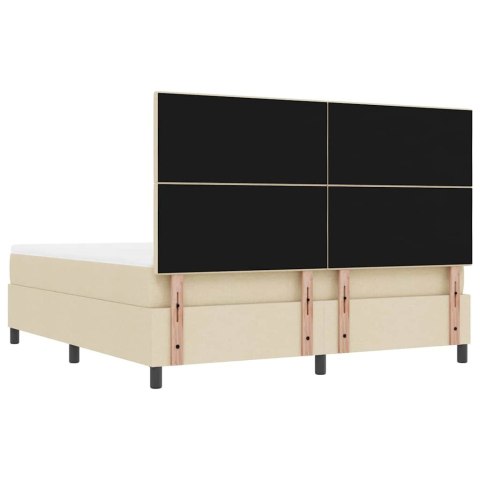 Łóżko sprężynowe z materacem Kremowy 180 x 200 cm tkanina