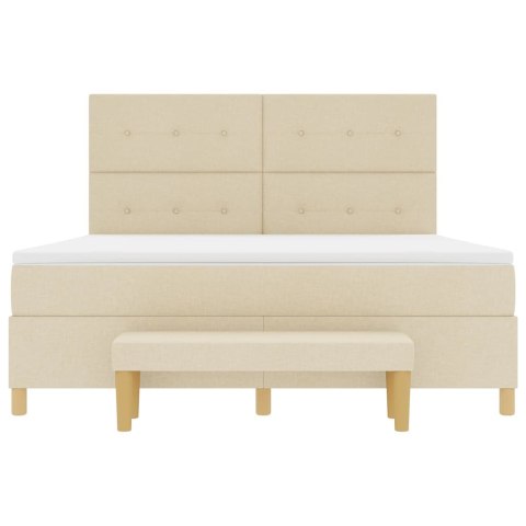 Łóżko sprężynowe z materacem Kremowy 180 x 200 cm tkanina