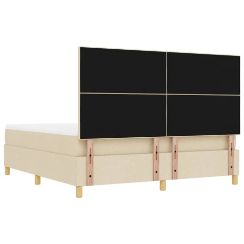 Łóżko sprężynowe z materacem Kremowy 180 x 200 cm tkanina