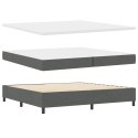 Łóżko sprężynowe z materacem ciemno szary 200 x 200 cm tkanina