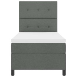 Łóżko sprężynowe z materacem ciemno szary 80 x 200 cm tkanina