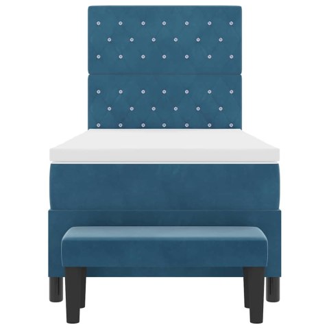 Łóżko sprężynowe z materacem granatowy 90 x 200 cm Aksamit