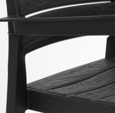 RECANATI krzesło plastikowe, grafitowe