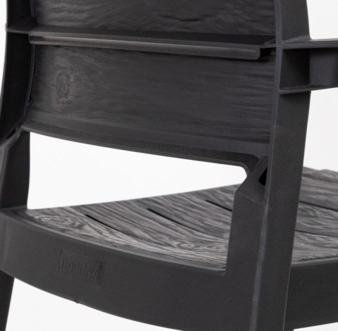 RECANATI krzesło plastikowe, grafitowe