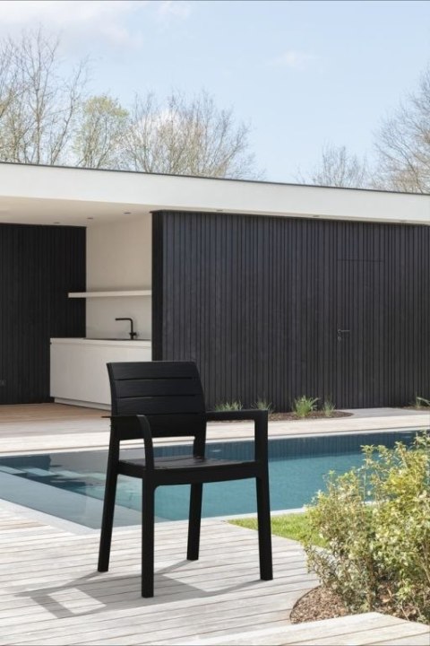 RECANATI krzesło plastikowe, grafitowe