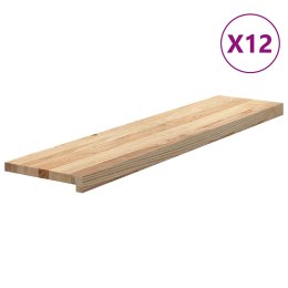 Stopnie schodowe, 12 szt. surowe 110x30x2cm lite drewno dębowe