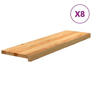 Stopnie schodowe, 8 szt. brązowe 90x30x2cm lite drewno dębowe