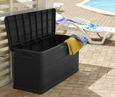WOODYS Plastikowa skrzynia ogrodowa 280 L, grafitowa