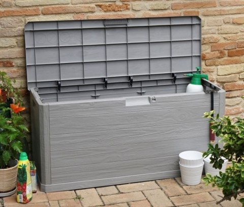 WOODYS Plastikowa skrzynia ogrodowa 280l jasno szara