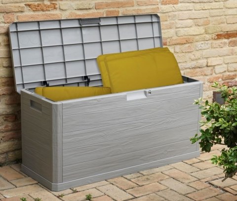 WOODYS Plastikowa skrzynia ogrodowa 280l jasno szara
