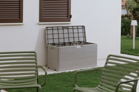 WOODYS Plastikowa skrzynia ogrodowa 280l jasno szara