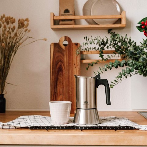 Włoska Kafeterka Bialetti Srebrzysty Drewno Stal nierdzewna