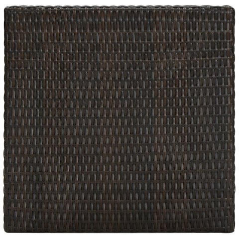 5-cz. zestaw mebli barowych z podłokietnikami, rattan PE, brąz