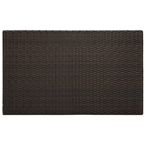 5-cz. zestaw mebli barowych z podłokietnikami, rattan PE, brąz