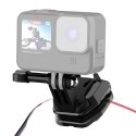 Motocyklowy klips na szybę PULUZ do kamer sportowych (DJI Osmo Action 4, GoPro Hero 12, Insta360 Ace Pro / X4)(czarny)