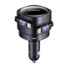 Ładowarka samochodowa Baseus Enjoyment Max z kablami USB-C+USB-C 60W Czarny