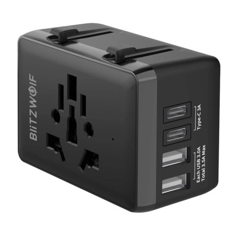 Adapter Podróżny 4w1 Blitzwolf BW-TA1 2xUSB + C + PD 20W