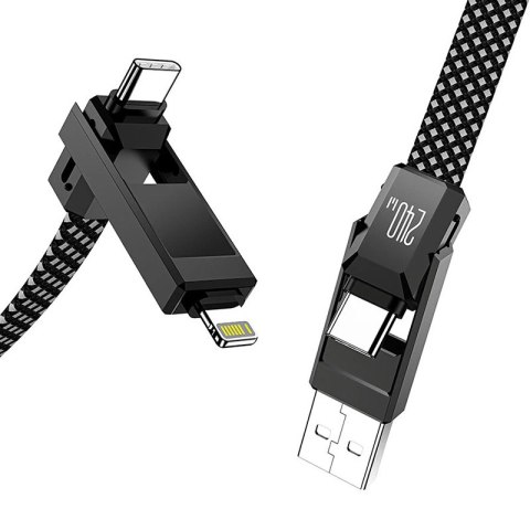 Kabel USB 4w1 Blitzwolf BW-HDC7 USB+C+Lightning 240W 1,2m (czarny)