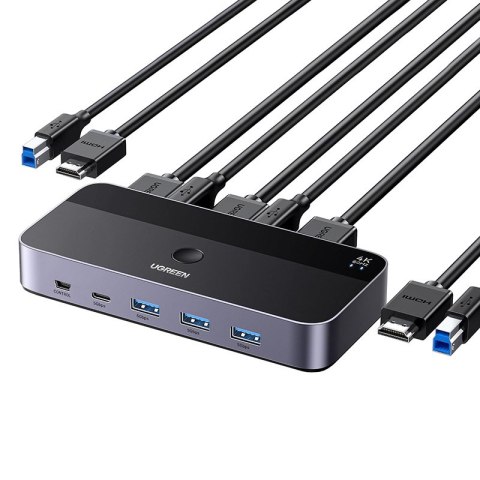 Przełącznik / switch HDMI 2.0 Ugreen CM664, KVM, 2w1, 4K 60Hz