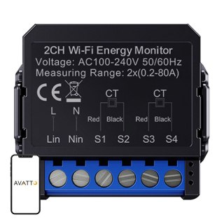 Inteligentny dwukierunkowy licznik energii Avatto WiFi WPM16-2