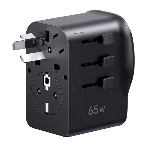 Uniwersalny adapter podróżny / ładowarka sieciowa Ugreen S550, 65W, 2x USB-C, 1x USB-A