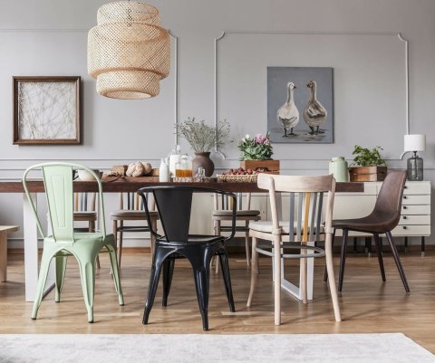 Krzesło Paris czarne inspirowane Tolix